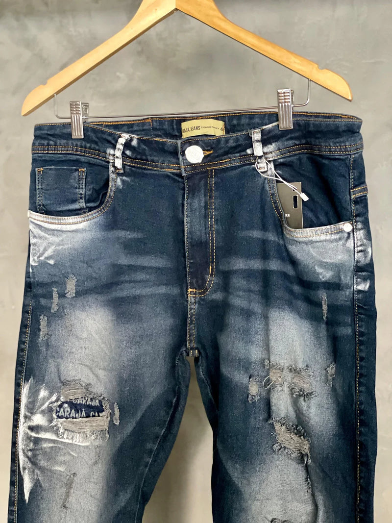 CALÇA CARAJA JEANS ESCURA COM FORRO (MODELO JOGADOR)