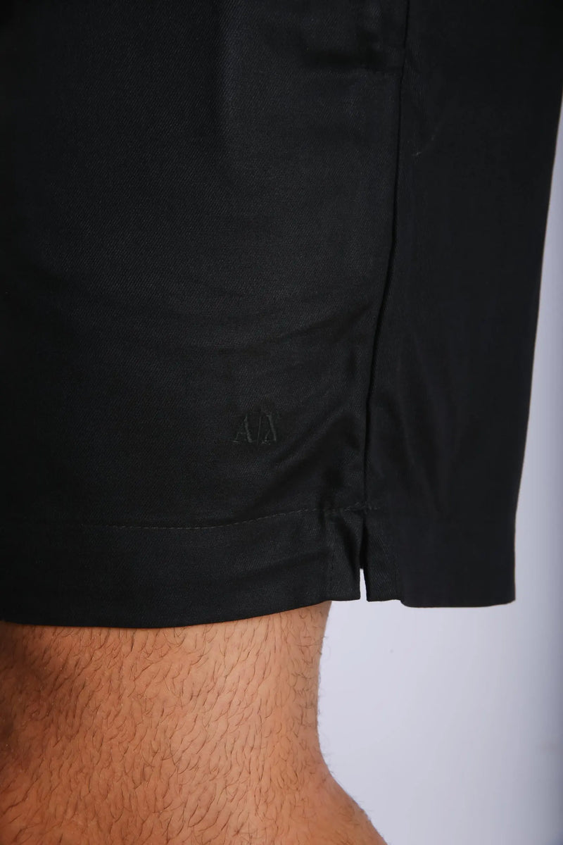 BERMUDA SHORT ARMANI EXCHANGE PRETO TECIDO VISCOTECH